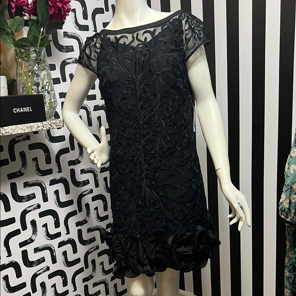 Jessica Simpson Black Embroidered Midi Dress